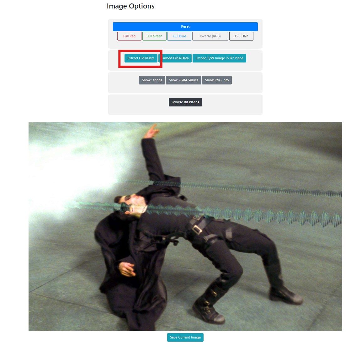 Stegonline extract Files/data