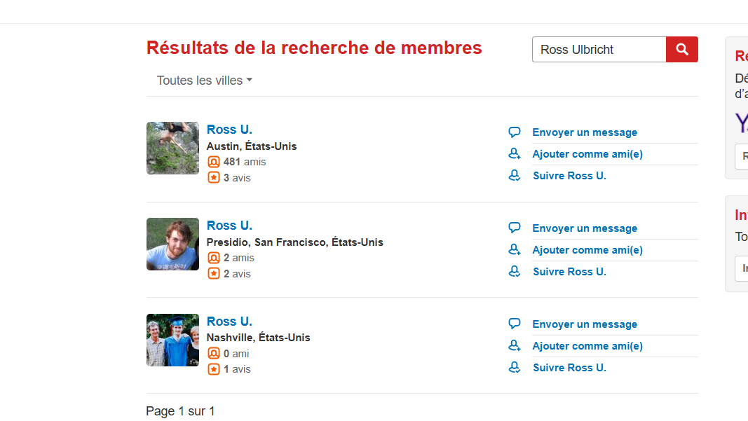 Compte de Ross sur Yelp